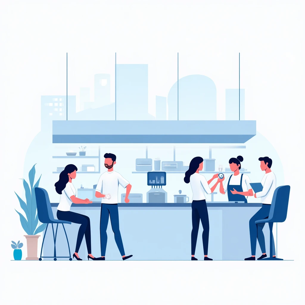 Busy restaurant scene