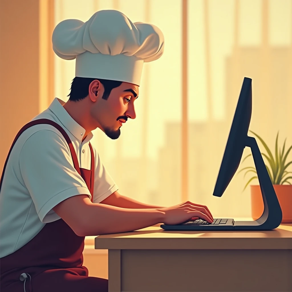 Chef revisando una oferta de empleo