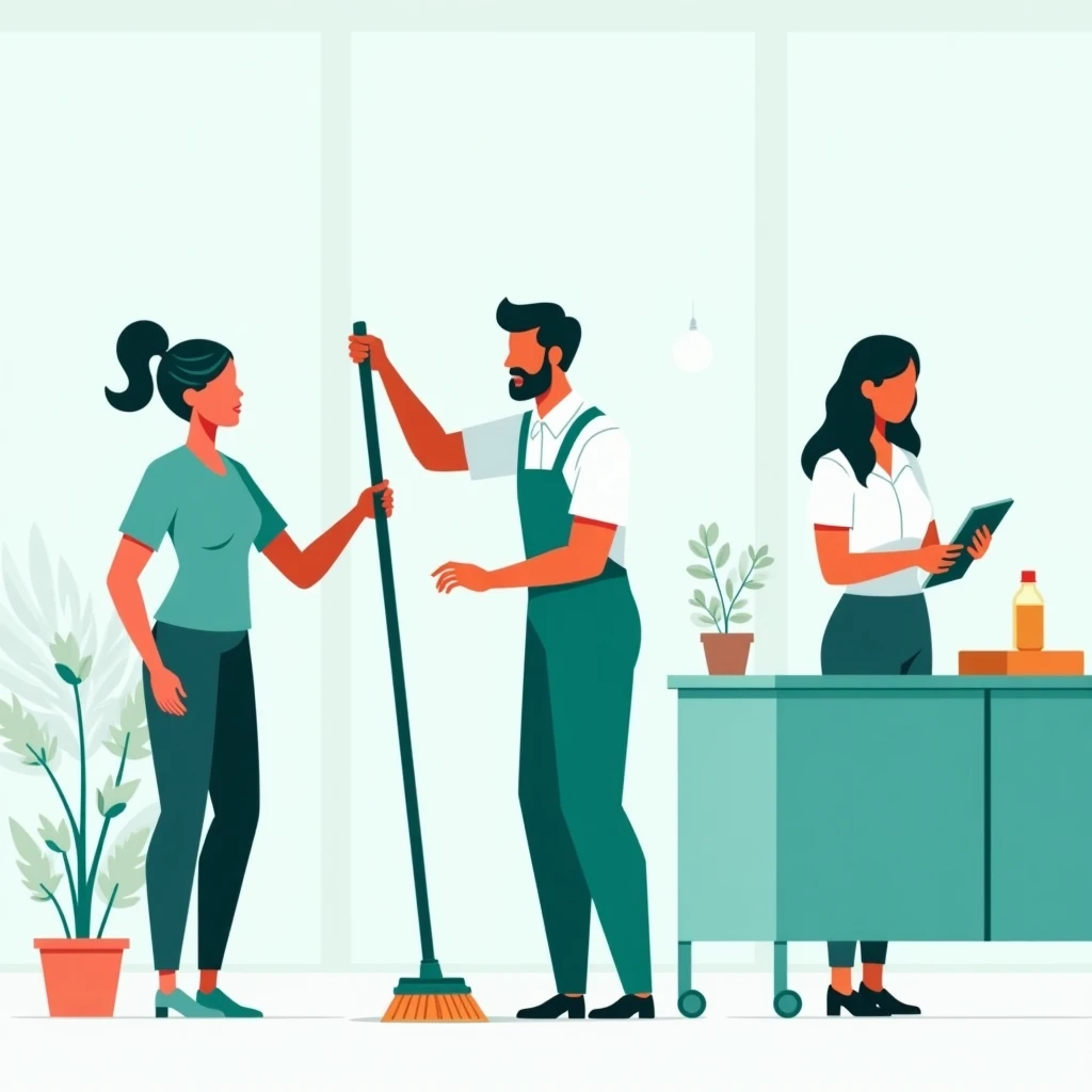 Professional cleaner at work