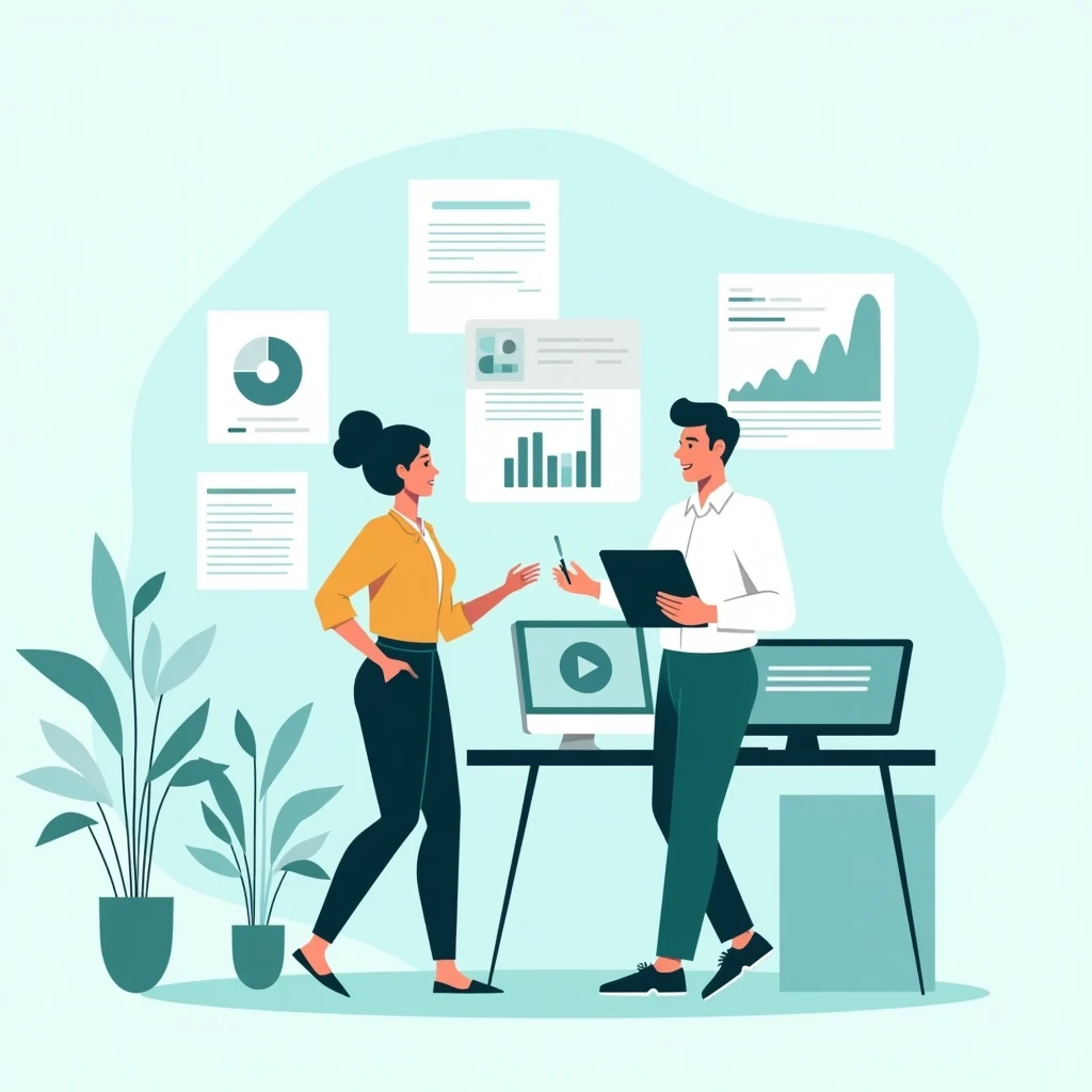 Profissionais de tecnologia discutindo dados