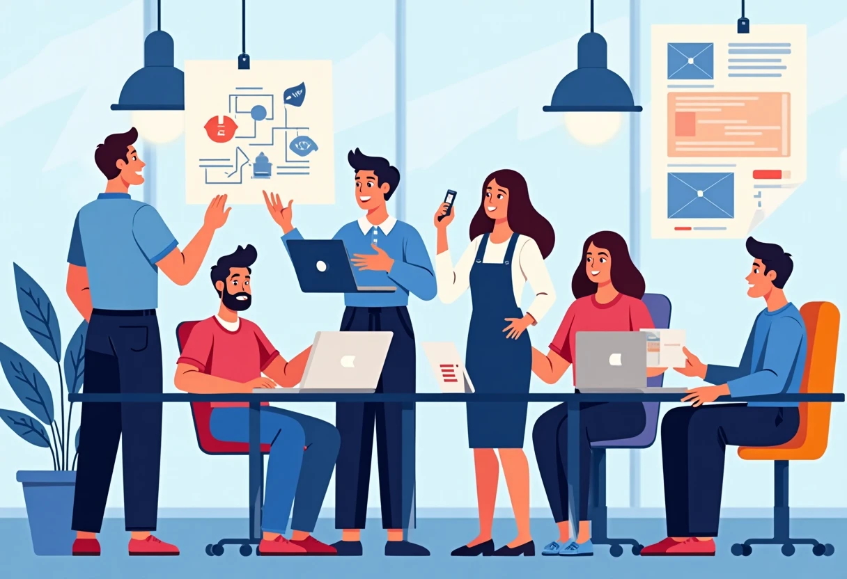 Software engineers at work