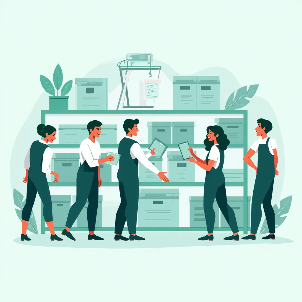 Warehouse team at work