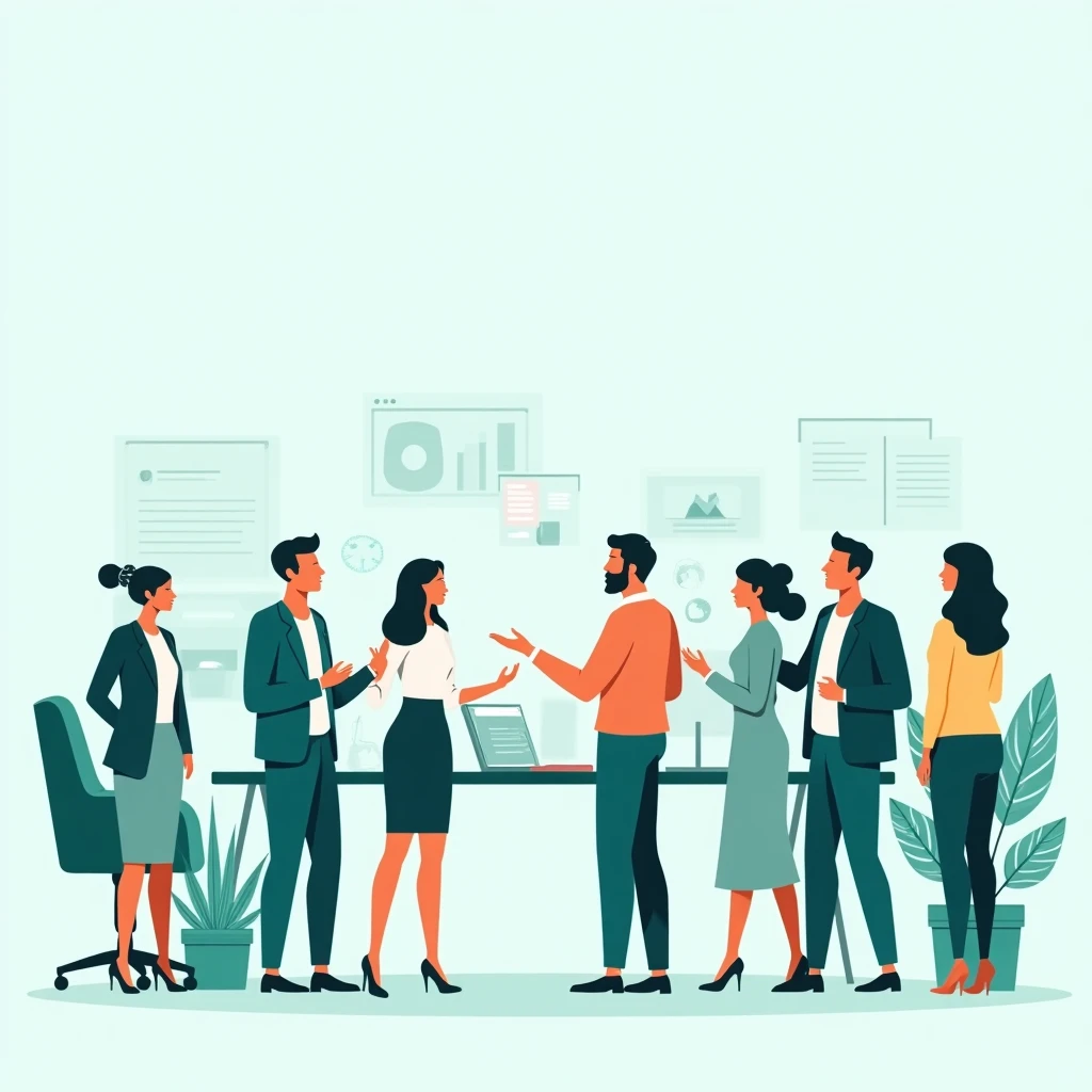 Colaboración en un entorno de oficina