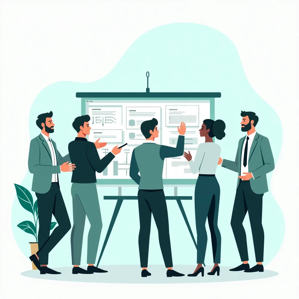 Ingenieros de software colaborando