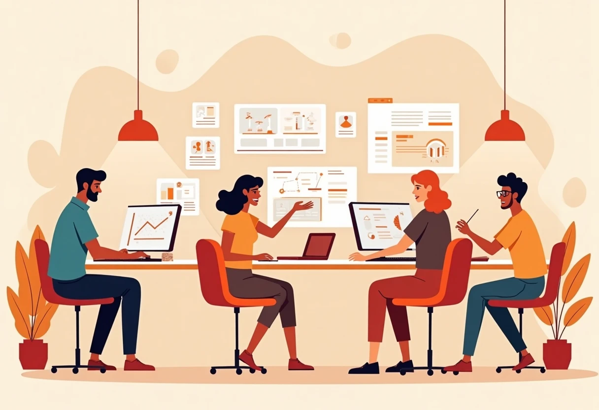 Equipo de desarrollo colaborando