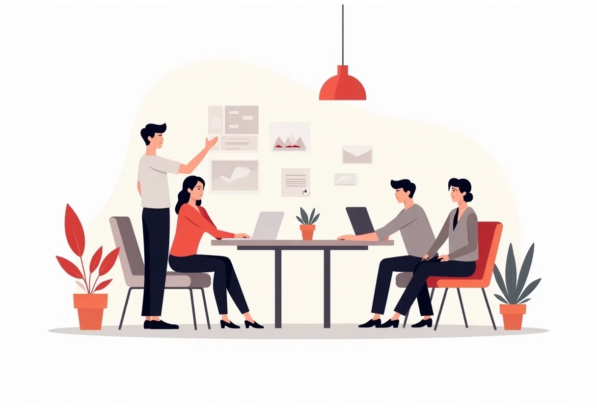 Gerente de restaurante en reunión de equipo