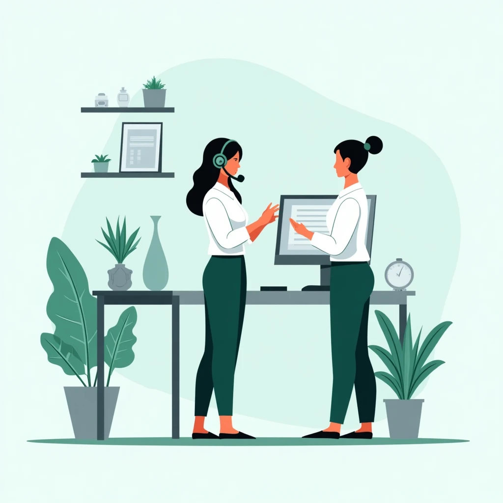 Ambiance de travail moderne en service client