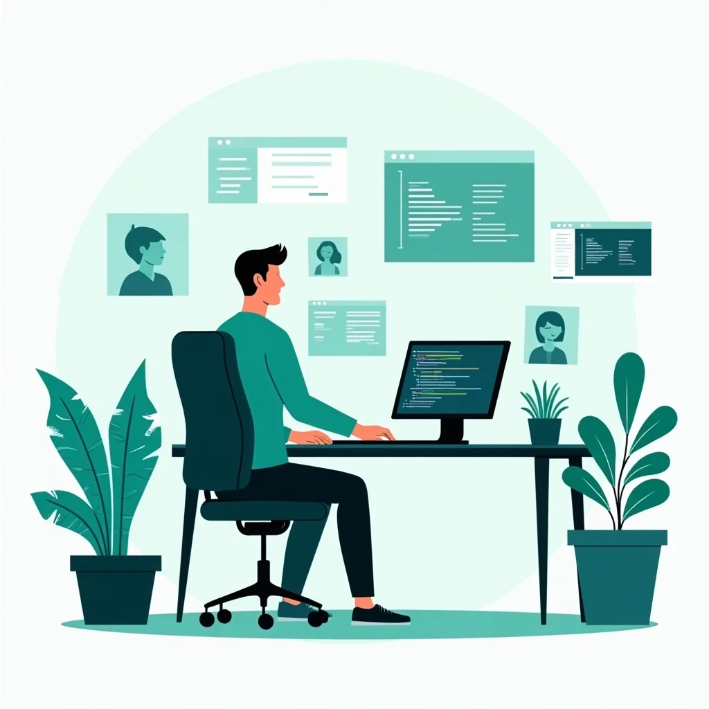 Développeur logiciel au travail