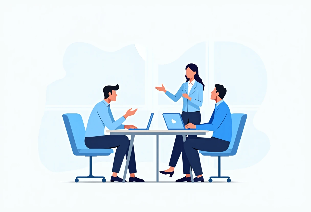 Consultor de ventas interactuando con un cliente