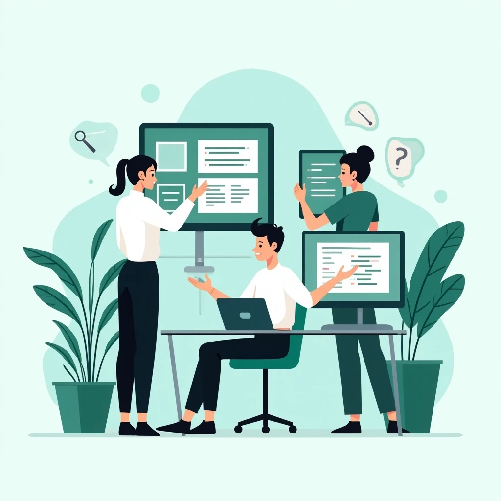 Freelancer trabajando en un proyecto de software