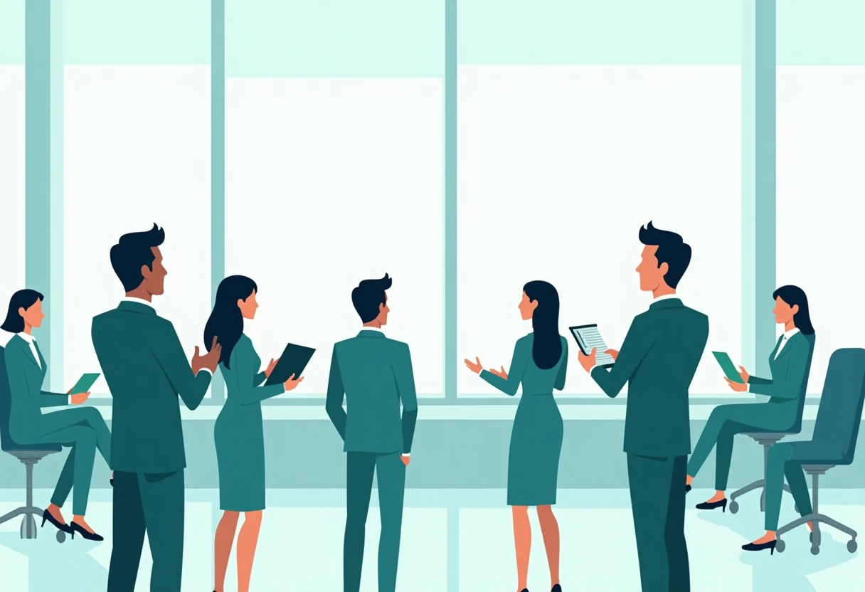 Jovens profissionais em reunião de vendas