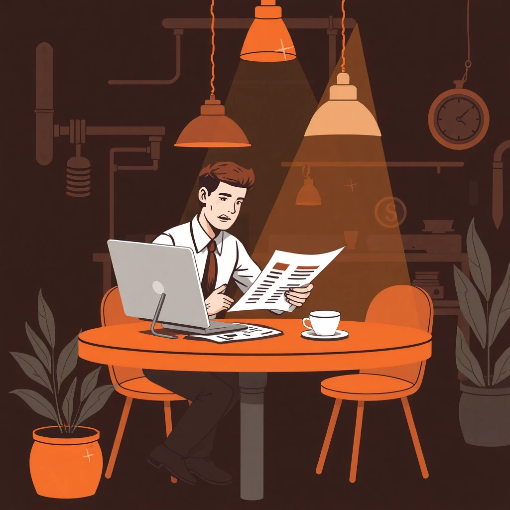 Profissional revisando opções financeiras