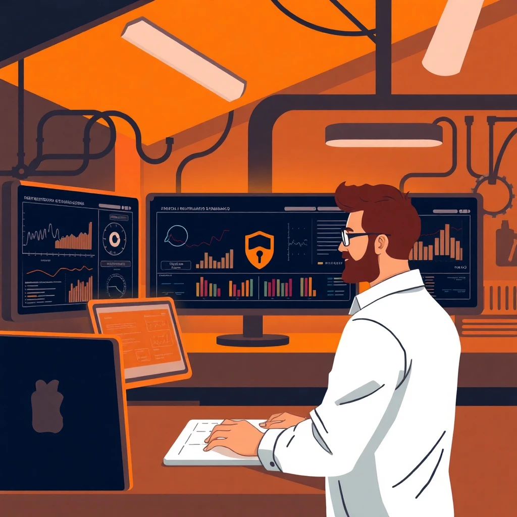 Profissional de TI analisando dados