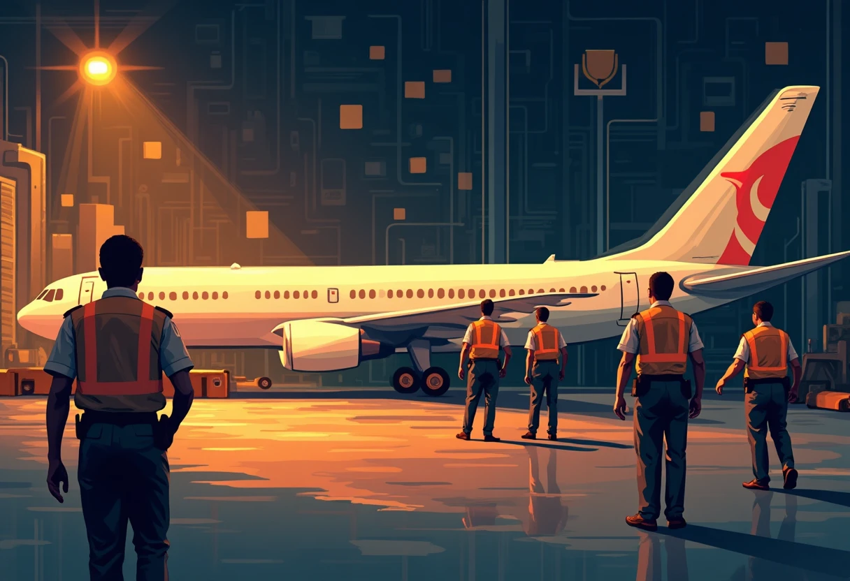 Guardas de segurança no aeroporto