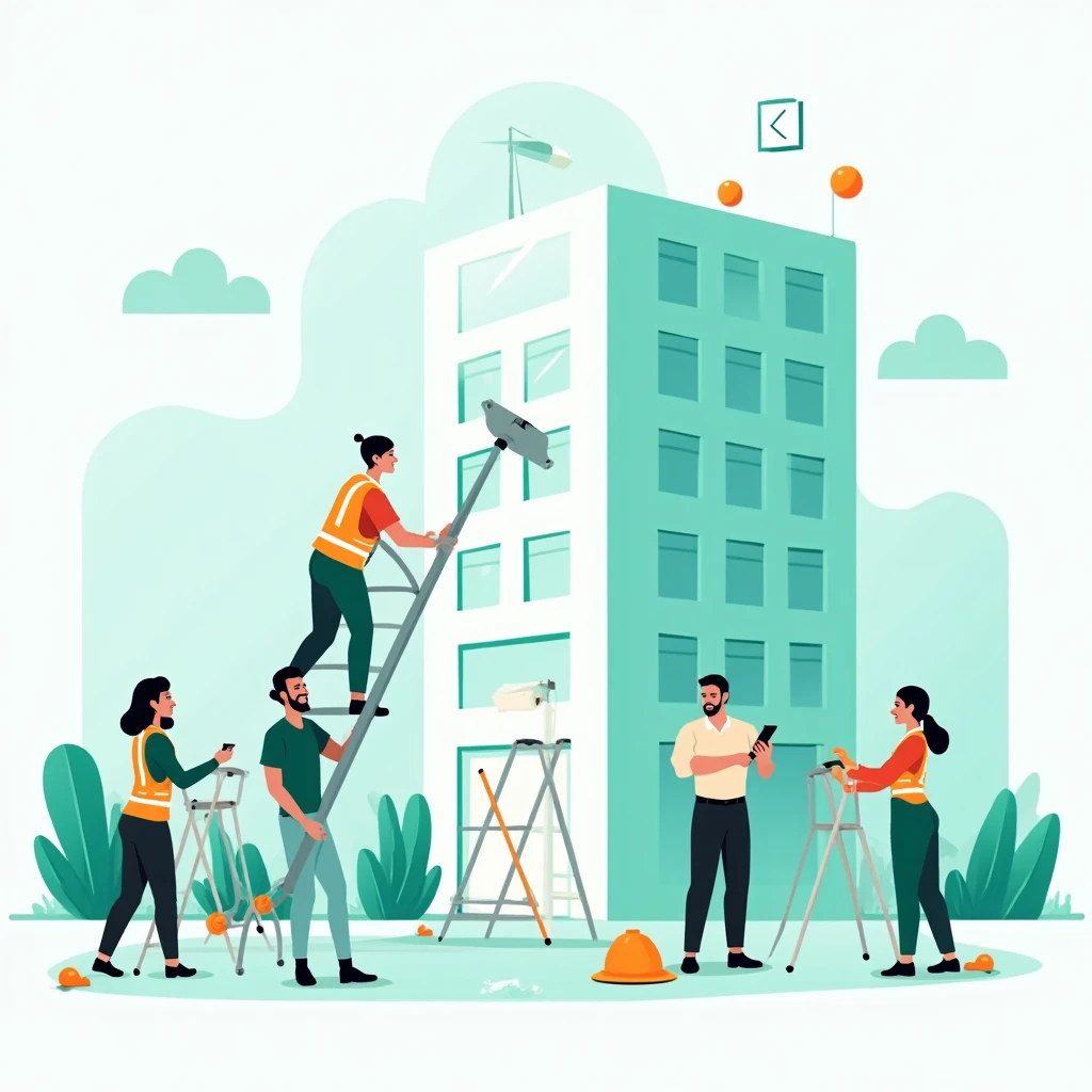 Equipo de mantenimiento trabajando