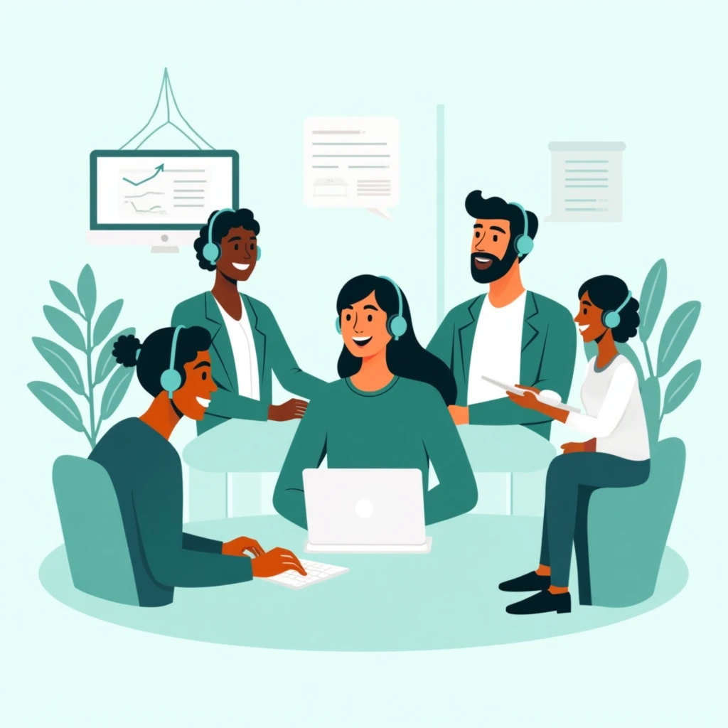 Customer support team meeting