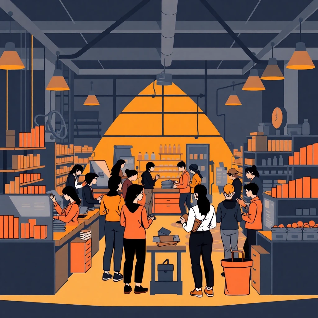 Busy retail scene