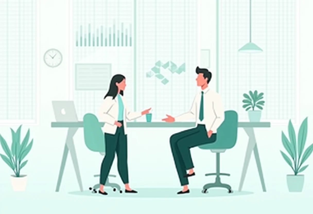 Engaged professionals in a retail job discussion