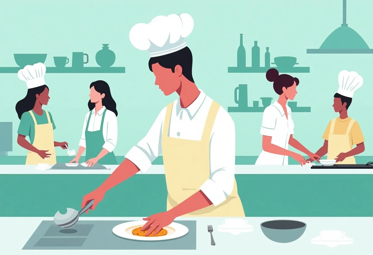 Culinary professional at work