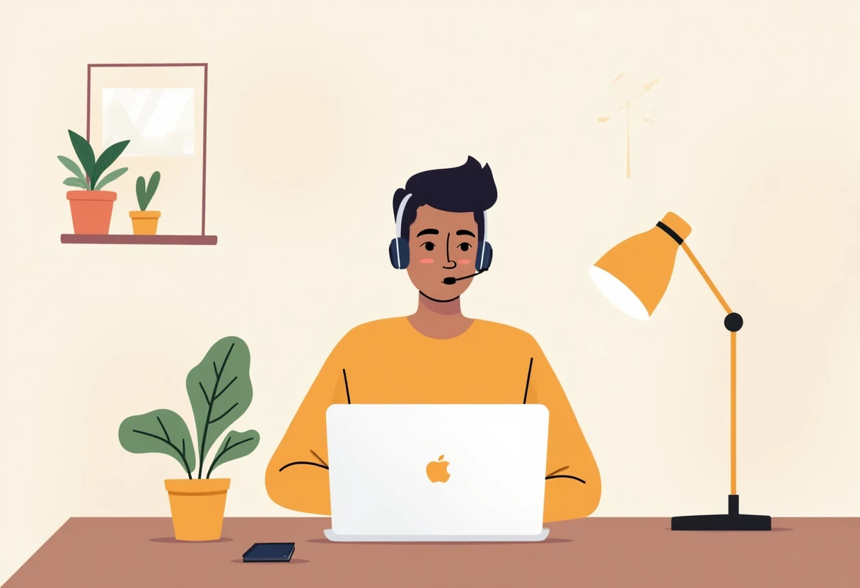 Remote customer service work setup