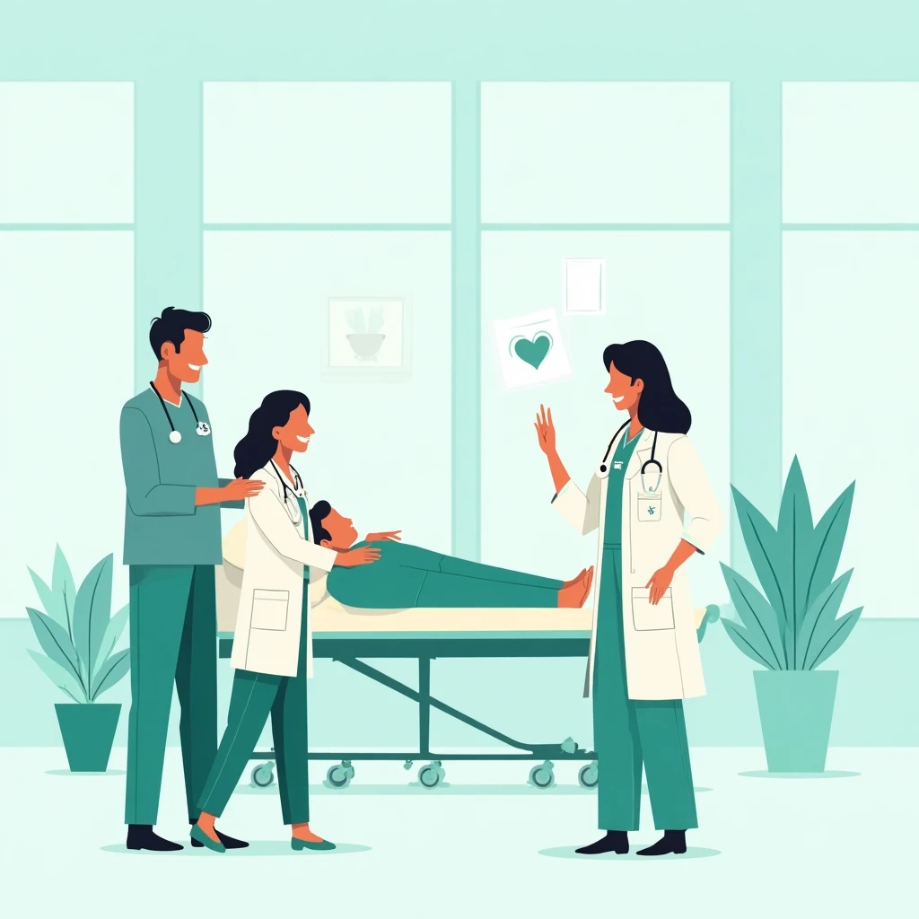 Healthcare professional with patient