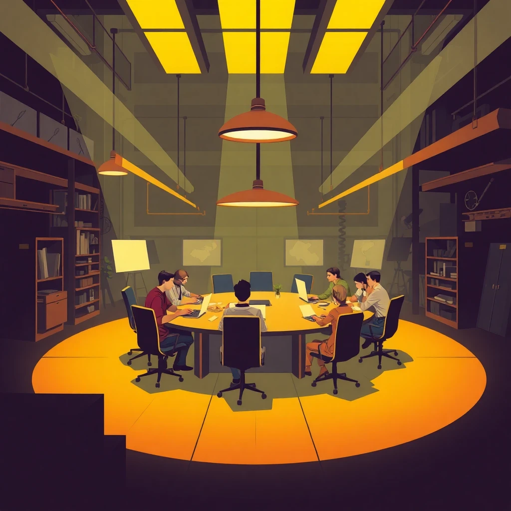 Office collaboration scene