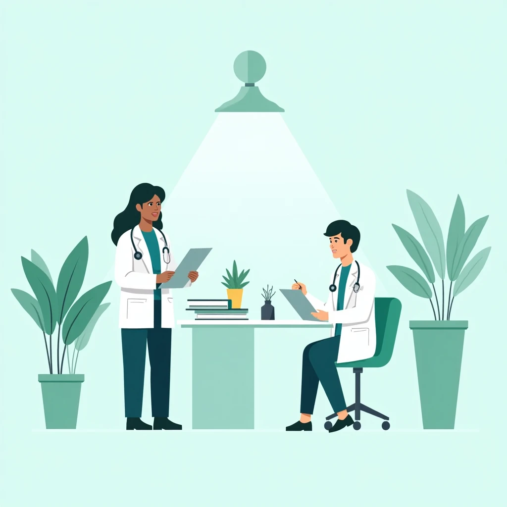 Consulta médica en un consultorio