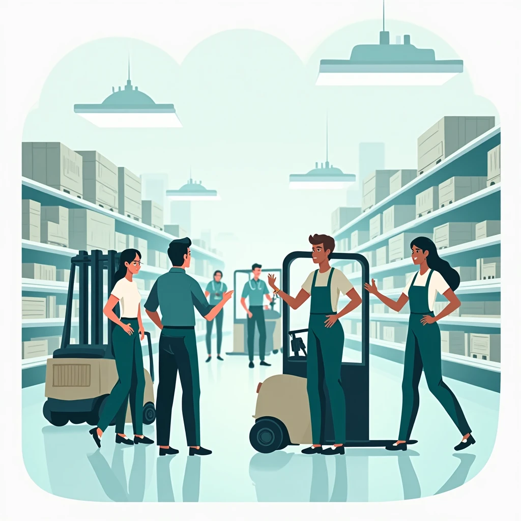 Active warehouse scene