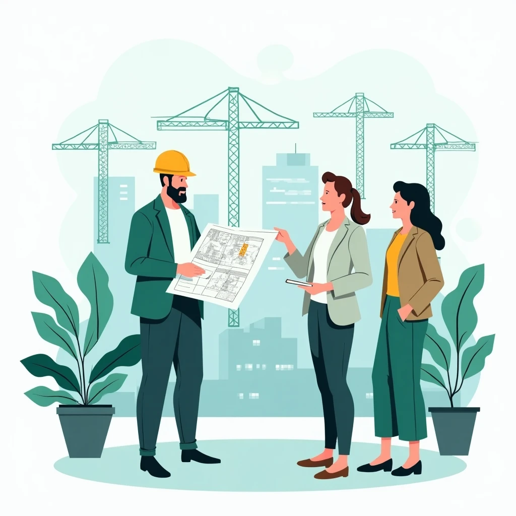 Construction project manager at work