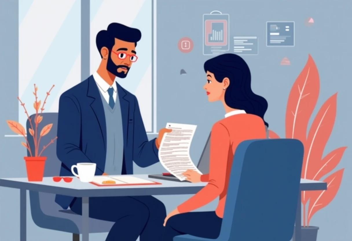 Professional reviewing financial documents