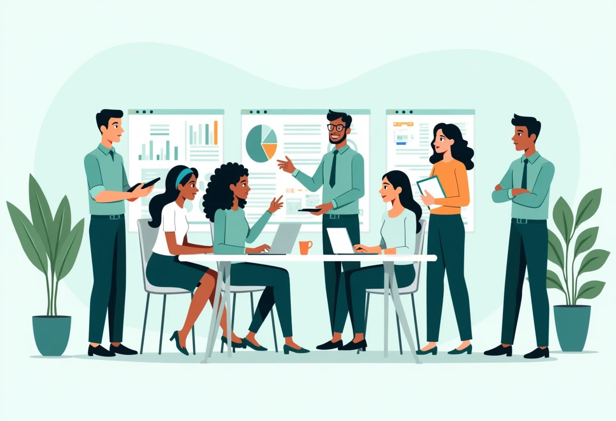 Team discussing project management strategies